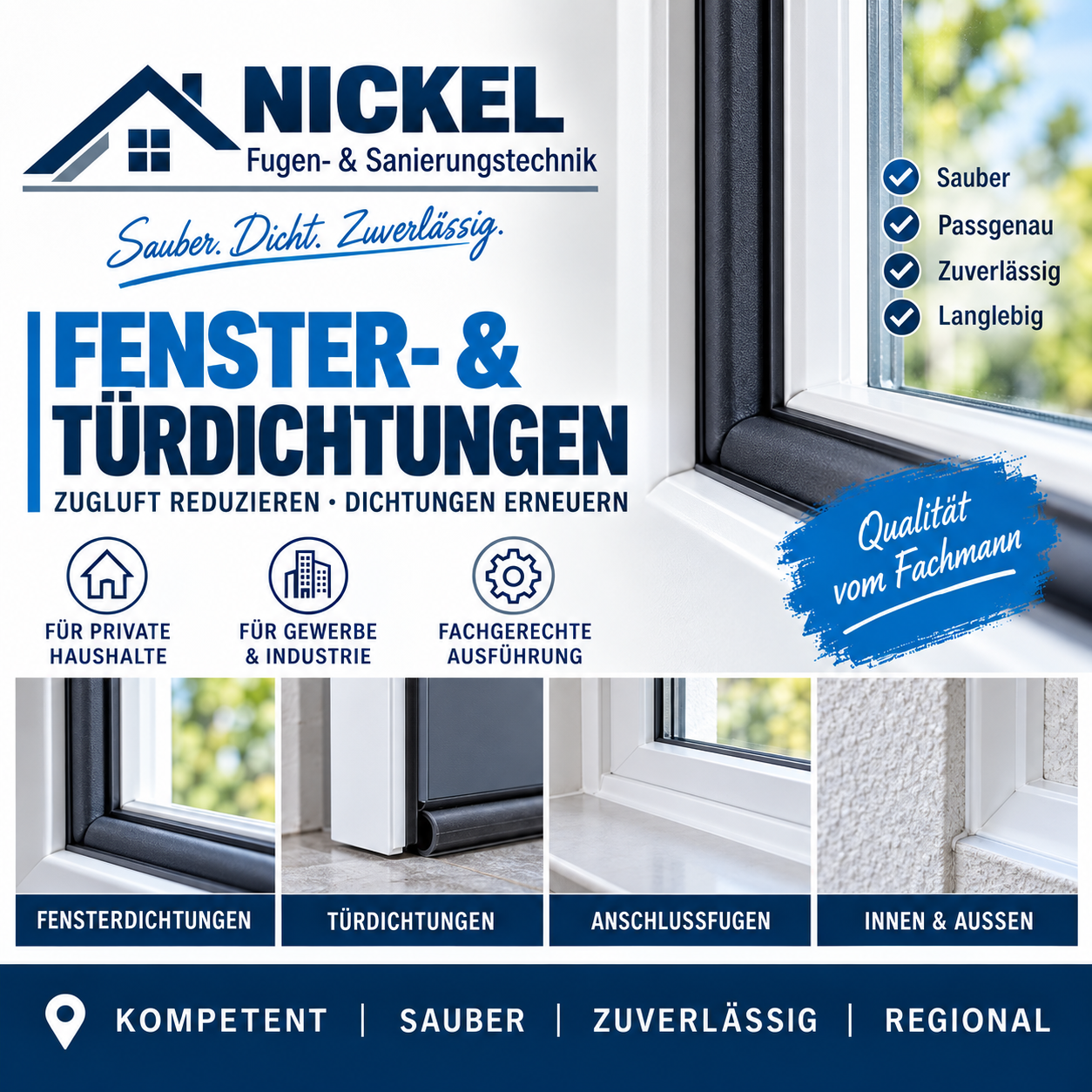 Erneuerte Fenster- und Türdichtungen
